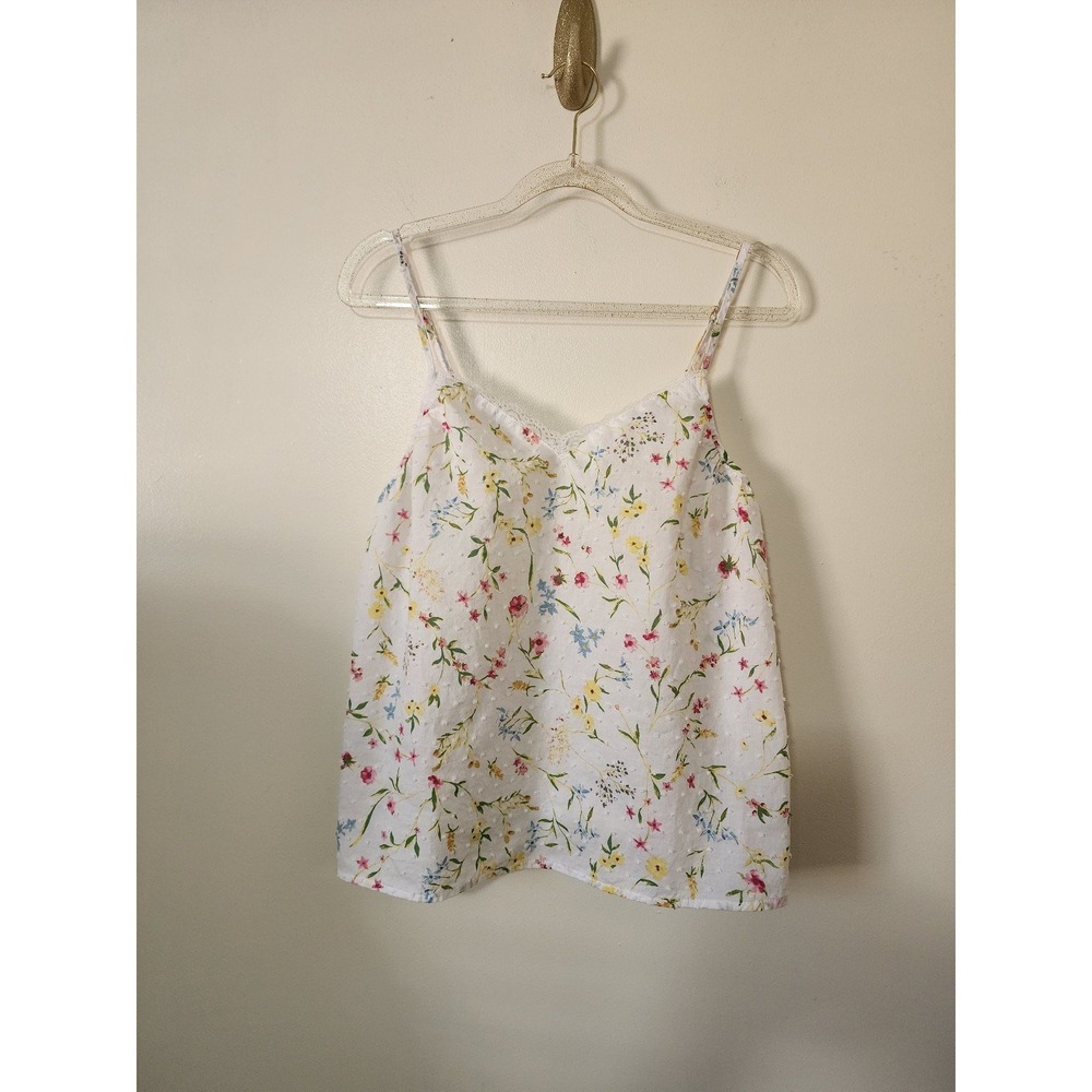 Flora By Flora Nikrooz Floral Lace Spaghetti Strap Tank Top Y2K Feminine